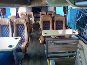 konfigurasi kursi 3 (upper deck) bus Pandawa 87 Super Double Decker Premium Class