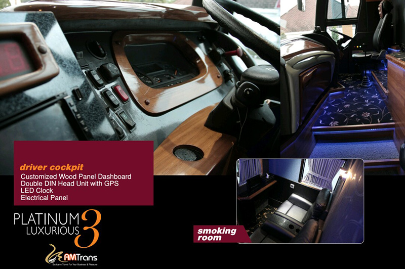 ruang kemudi / cockpit bus mewah AMTrans Platinum 3 Luxurious
