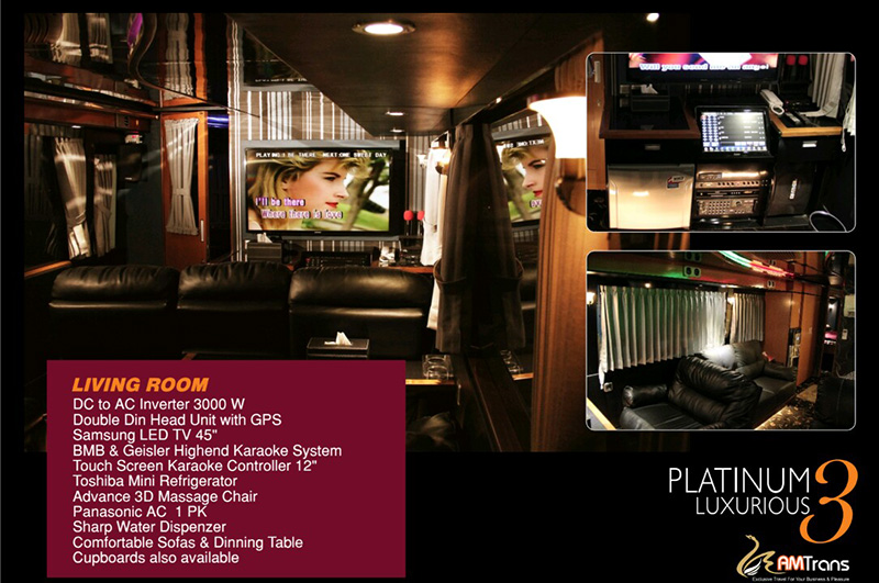 living room bus mewah AMTrans Platinum 3 Luxurious